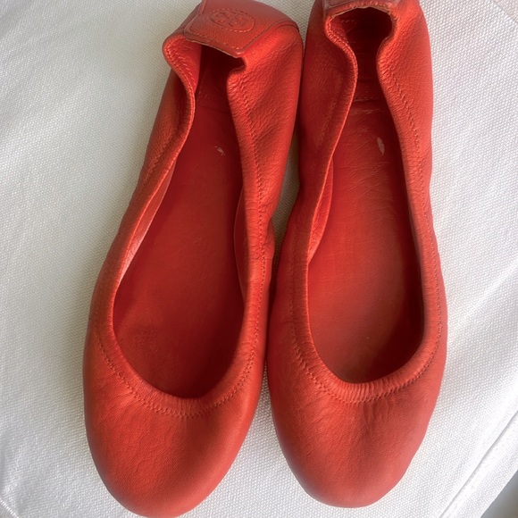 Tory Burch Shoes - Tory Burch Eddie burnt orange soft luxury leather slip on ballet flats size 9.5